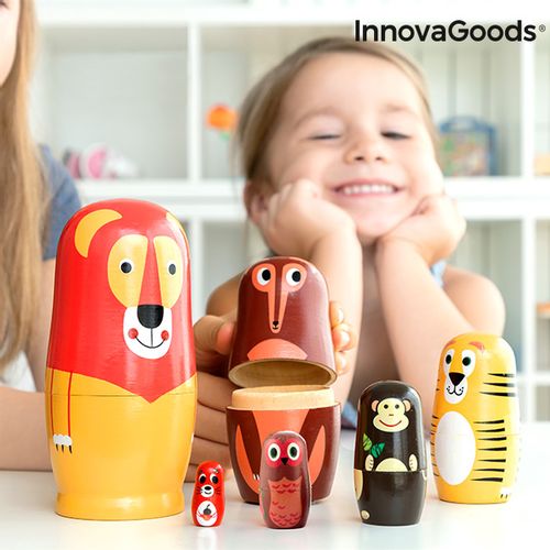 Drvena Babuška sa Životinjskim Figurama Funimals InnovaGoods 11 Dijelovi slika 2