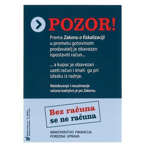 IX-412/M NALJEPNICA POZOR FISKALIZACIJA; PVC folija, 4,9 x 6,9 cm slika 2