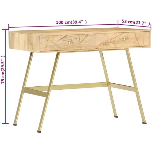 Pisaći stol s ladicama 100 x 55 x 75 cm od masivnog drva manga slika 33