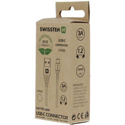 SWISSTEN kabel USB/microUSB, 1.2m, 3A, ECO pakiranje, bijeli slika 2