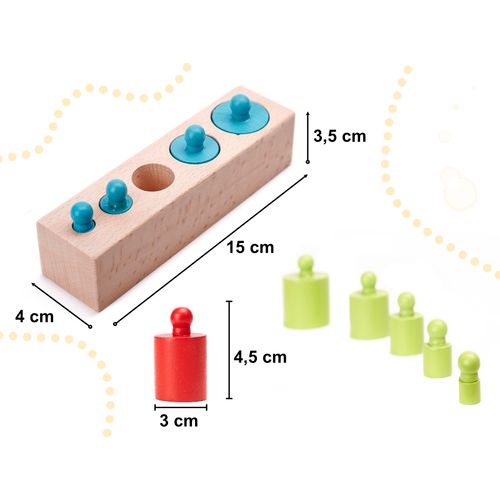 Montessori šareni drveni utezi slika 3