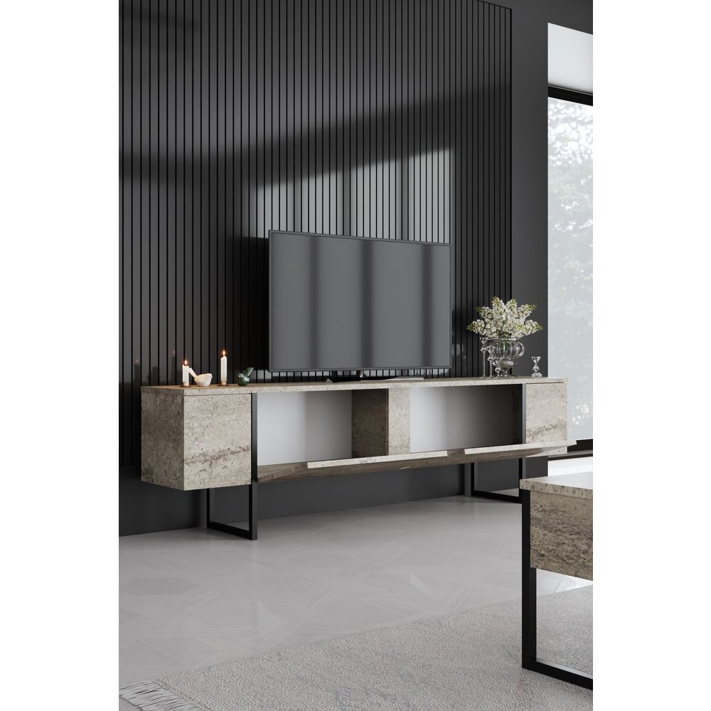 Luxe - Crni TV Stalak od Travertina slika 5