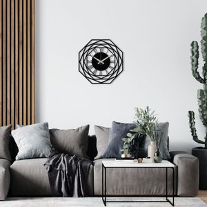 Enzoclock - S012 Black Decorative Metal Wall Clock
