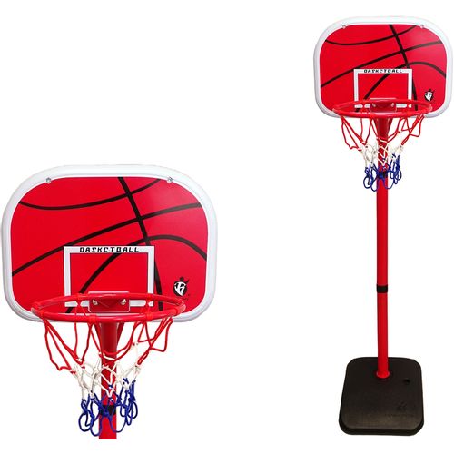 Dječji košarkaški set s loptom i pumpom 160cm crveni slika 2