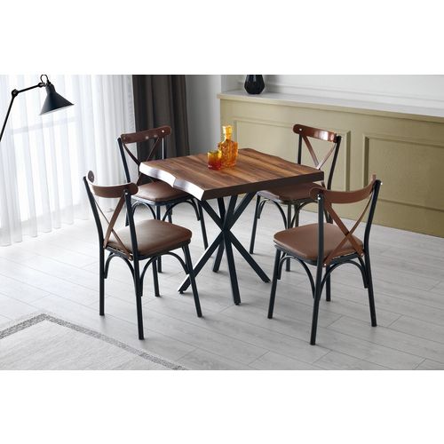 Ekol - 1332 V4 Brown Chair Set (4 Pieces) slika 6