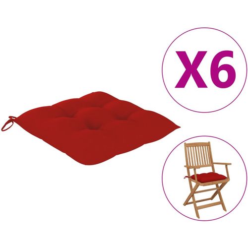 Jastuci za stolice 6 kom crveni 40 x 40 x 7 cm od tkanine slika 15
