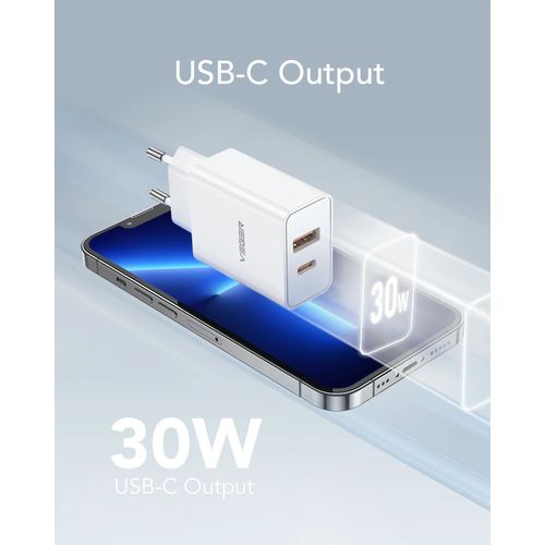 VEGER VLS302U 2-portni punjač, USB-A/USB-C, QC3.0/PD3.0, bijeli slika 2