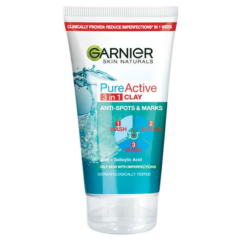 Garnier Pure Active 3u1 clay gel za čIšćenje + piling + maska 150 ml slika 2