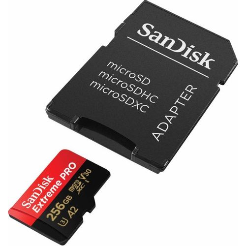 SanDisk Extreme PRO microSDXC 256GB + SD adapter - brzina do 200MB/s/140MB/s A2 C10 V30 UHS-I U3 slika 2