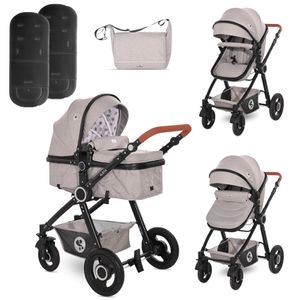 LORELLI ALEXA Kolica 2u1 Opaline Grey Elephants: Košara + Autosjedalica + Zimska Navlaka (0mj+) - (do 15kg/96cm)