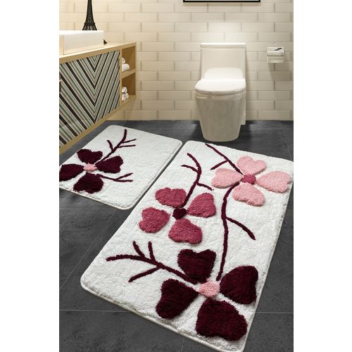 Kırcicegi - Pink Multicolor Acrylic Bathmat Set (2 Pieces) slika 1