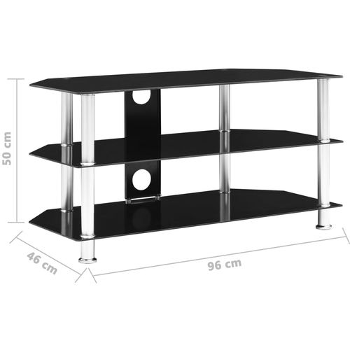 TV ormarić crni 96 x 46 x 50 cm od kaljenog stakla slika 7