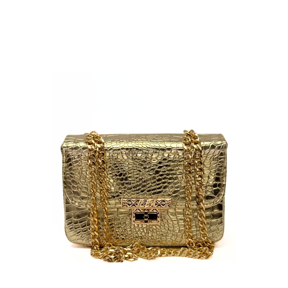 ILEA Ženska torba Nina 22x16cm, Zlatna Kroko slika 1