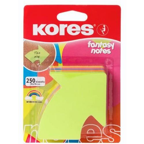 Blok samoljepivi Kores Fantasy neon 70x70mm 250 listova, strelica slika 2