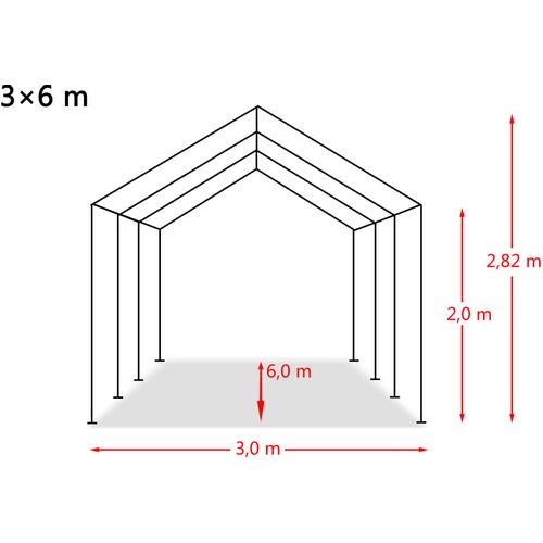Skladišni Šator od PVC-a 550 g/m² 3x6 m Bijeli slika 6