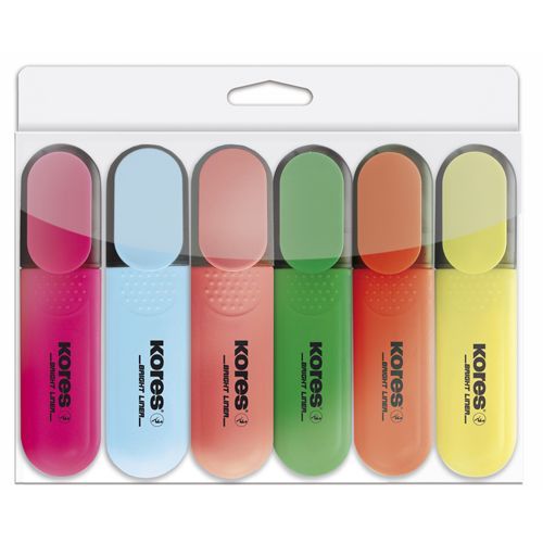 Tekstmarker Kores, Bright Liner, 0,5-5 mm, set od 6 boja, PVC etui slika 2