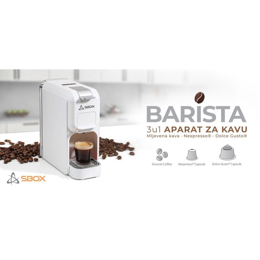 SBOX Coffee aparat 3u1 CM-719 BARISTA, bijeli slika 2