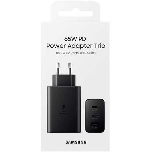 Samsung trio brzi kućni punjač bez kabela, 65W, crni slika 1