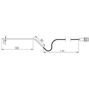 Greisinger GF3T-E3-B-BNC potopno/utično senzor  -70 do +400 °C  Tip tipala Pt1000