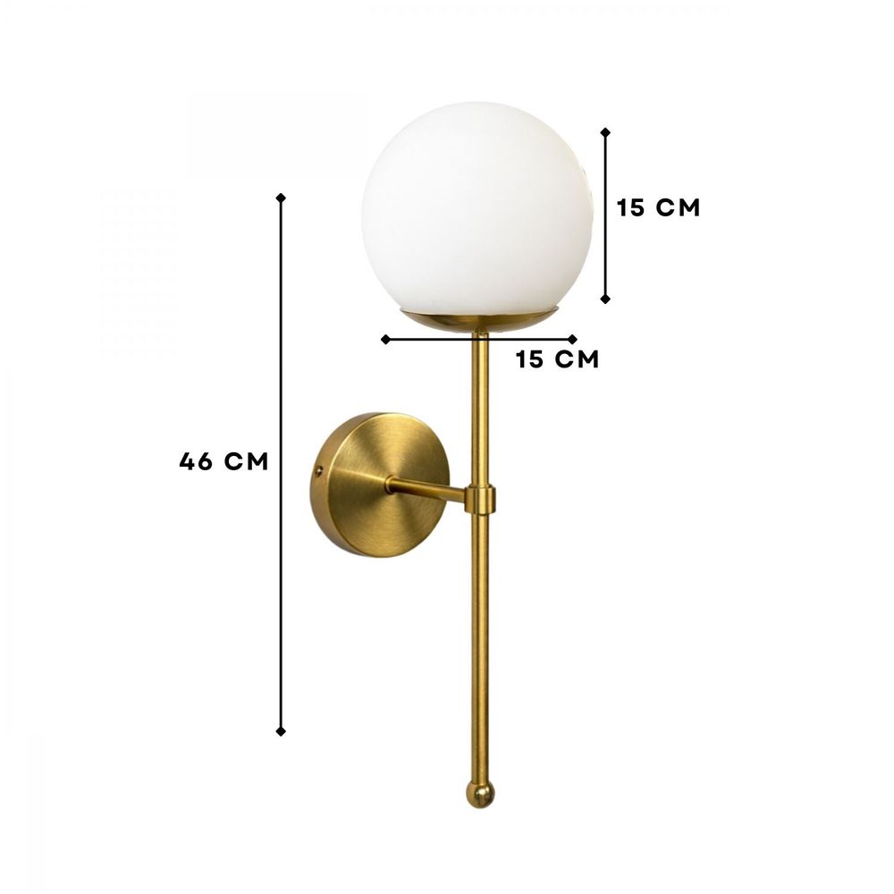 Zidna Lampa 242431 - Zlatna i Bijela slika 3
