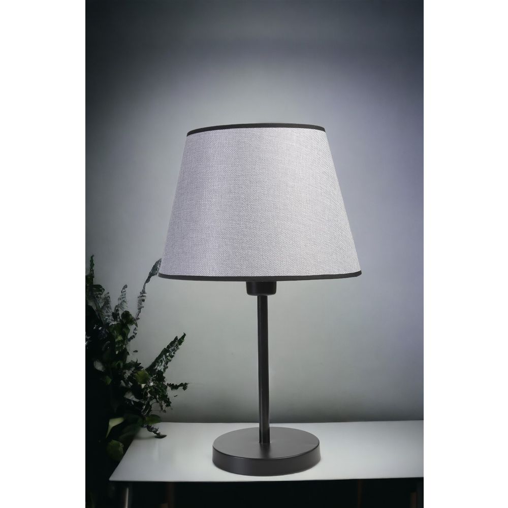 Ala Siyah Pramit Hasir Gri Abajurlu Masa Lampa slika 2
