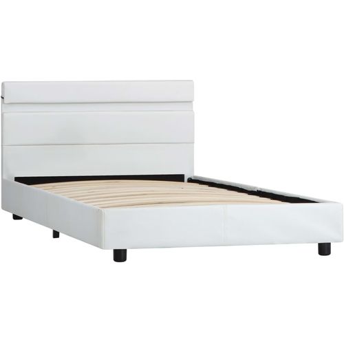 Okvir za krevet od umjetne kože s LED svjetlom bijeli 90x200 cm slika 25
