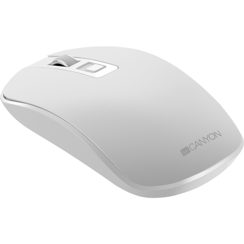 CANYON MW-18, 2.4GHz Wireless Rechargeable Mouse with Pixart sensor, 4keys, Silent switch for right/left keys,Add NTC DPI: 800/1200/1600, Max. usage 50 hours for one time full charged, 300mAh Li-poly battery, Pearl-White, cable length 0.6m, 116.4*63.3*32.3mm, 0.0 slika 3