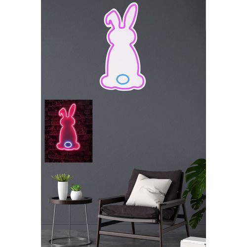 Wallity Ukrasna plastična LED rasvjeta, Rabbit - Pink, Blue slika 11