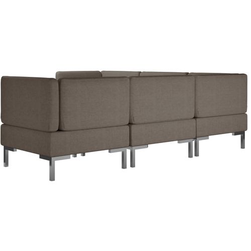 6-dijelni set sofa od tkanine smeđe-sivi slika 39