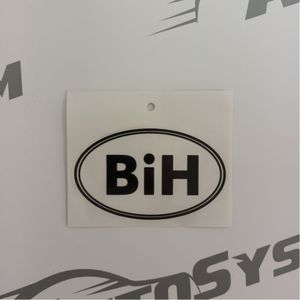 Naljepnica BiH s prozirnom podlogom i crnim slovima