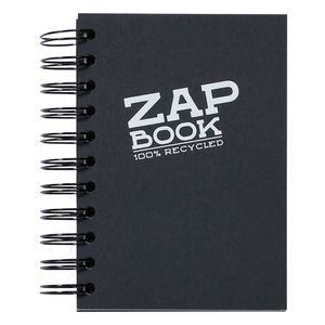 Clairefontaine Zap book A6 80gr 160L, crna boja, spiralni uvez, bjanko, 100% reciklirani papir