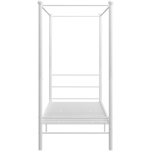 Okvir za krevet s nadstrešnicom bijeli metalni 100 x 200 cm slika 10