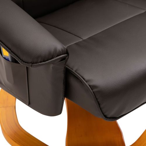 Masažna fotelja s osloncem za noge od umjetne kože smeđa slika 35