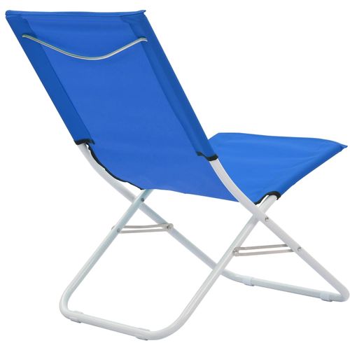 Sklopive stolice za plažu 2 kom plave slika 16