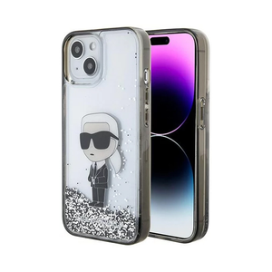 Maska Karl Lagerfeld Hc Liquid Glitter Ikonik za iPhone 15 6.1 transparent (KLHCP15SLKKNSK)