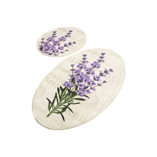 Lavender DJT Multicolor Bathmat Set (2 Pieces) slika 2