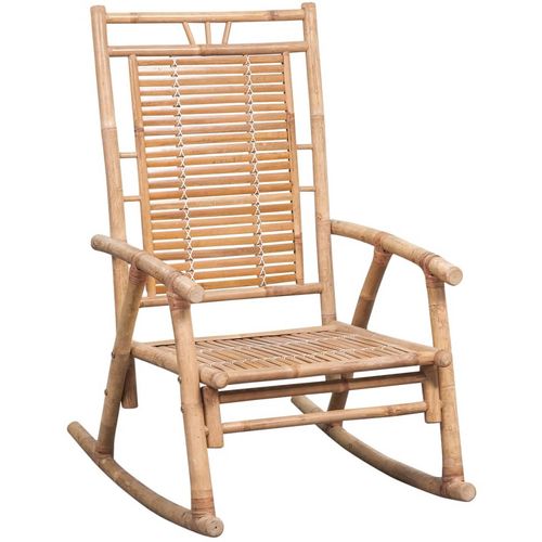 Stolica za ljuljanje od bambusa s jastukom slika 11