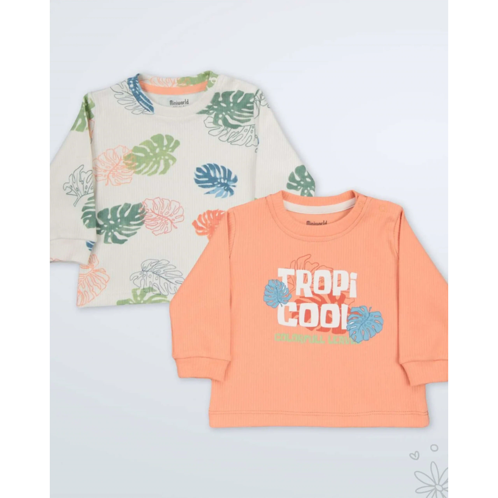 Miniworld Majica dugih rukava za bebe Tropi Cool 2, 2kom slika 1