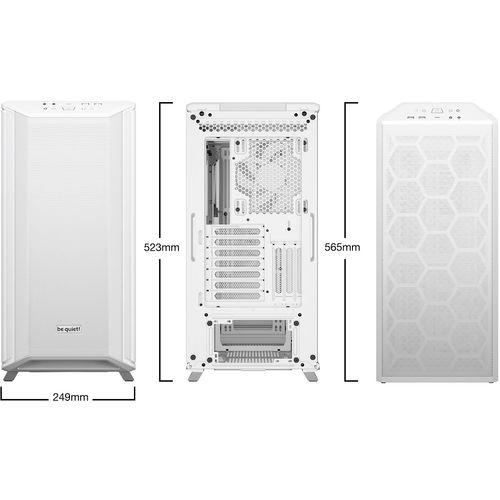 be quiet! BGW59 DARK BASE 700 White, MB compatibility: E-ATX / ATX / M-ATX / Mini-ITX, Three pre-installed be quiet! Silent Wings 4 140mm fans, PWM and ARGB Hub for up to 8 PWM fans and 2 ARGB components slika 1