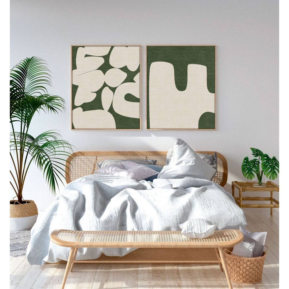 Dekorativna Slika Huhu202 - 50 x 70 Multicolor u Okviru od MDF-a (2 Komada) slika 3