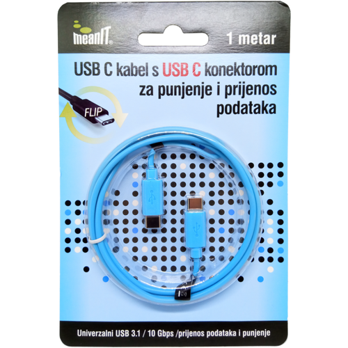 MeanIT USB kabl za smartphone, USB C / USB C, 1 met - KMUSBC2 slika 1