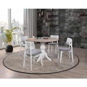 Albero130 Prirodni Set Trpezarijskog Stola i Stolica (5 Komada)