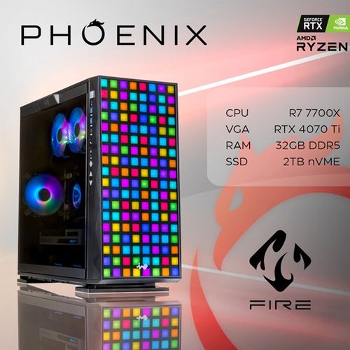 Računalo Phoenix FIRE GAME Y-728 AMD RYZEN 7 7700X/32GB DDR5/NVME SSD 2TB/RTX 4070TI/NoOS slika 1