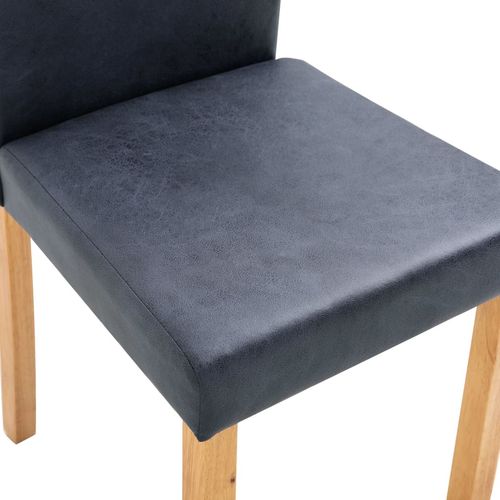 Blagovaonske stolice od umjetne brušene kože 4 kom sive slika 28