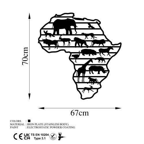 Wallity Metalna zidna dekoracija, African Animals slika 5