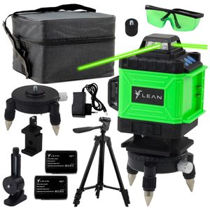 Laserski nivelir 4D – 16 linija, zelena zraka, torba + 2 baterije