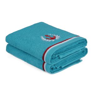 L'essential Maison Maritim - Turquoise Turquoise Hand Towel Set (2 Pieces)
