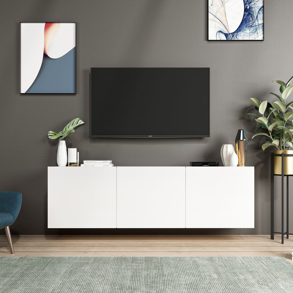 Elegantni bijeli TV stalak slika 2