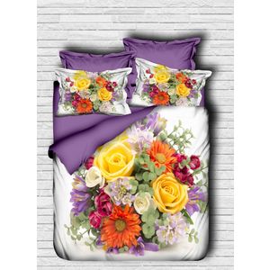 Set Posteljine sa Jorganskim Navlakama 105 Ljubičasta/Bijela/Žuta/Narandžasta/Zelena
