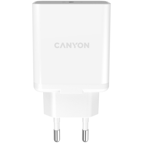 Canyon, PD WALL Charger, Input: 110V-240V, Output:PD 20W, Eu plug, Over-load, over-heated, over-current and short circuit protection Compliant with CE RoHs,ERP. Size: 89*46*26.5mm, 52g, White slika 1